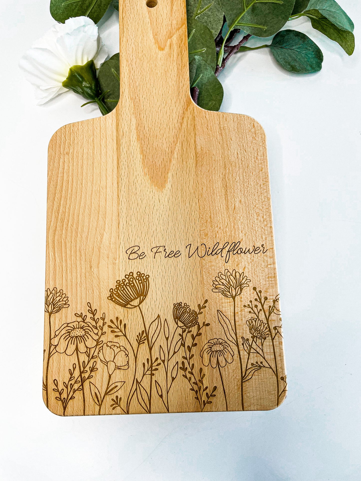 Solid Wood Engraved personal charcuterie board| Beige Wood | Perfect Christmas gift
