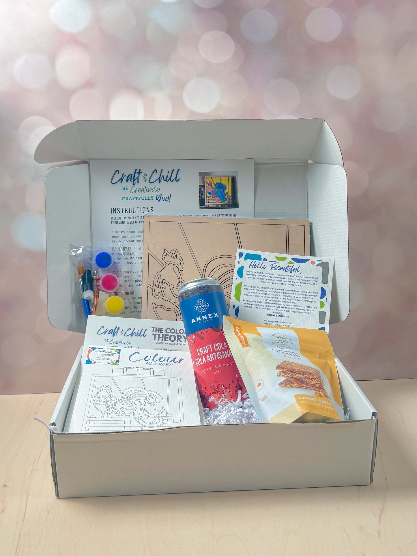 The ULTIMATE Craft & Chill Box - The little Box with the C.U.R.E. - to help you Craft, Unwind, Relax, and Elevate Your Spirit - Craft  and Inspiration packs with Spa or Snack Pack add-ons.