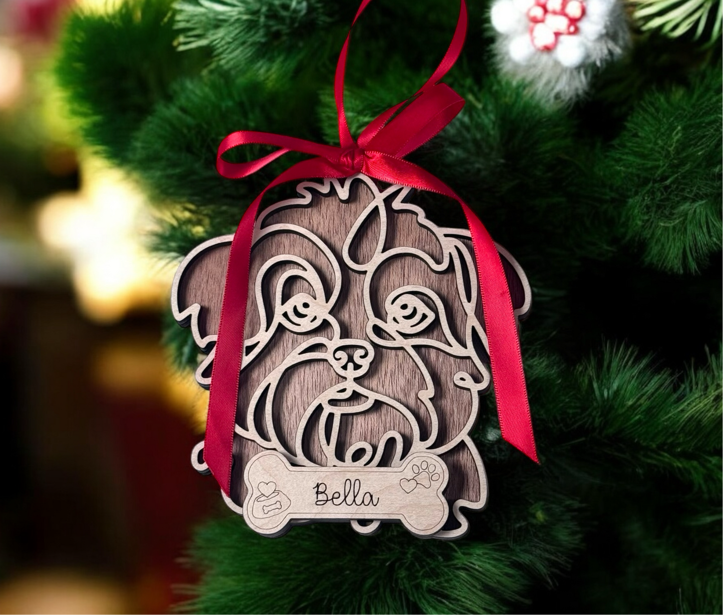 Dog Lover Gift, Christmas Ornament, Wooden Dog Decor