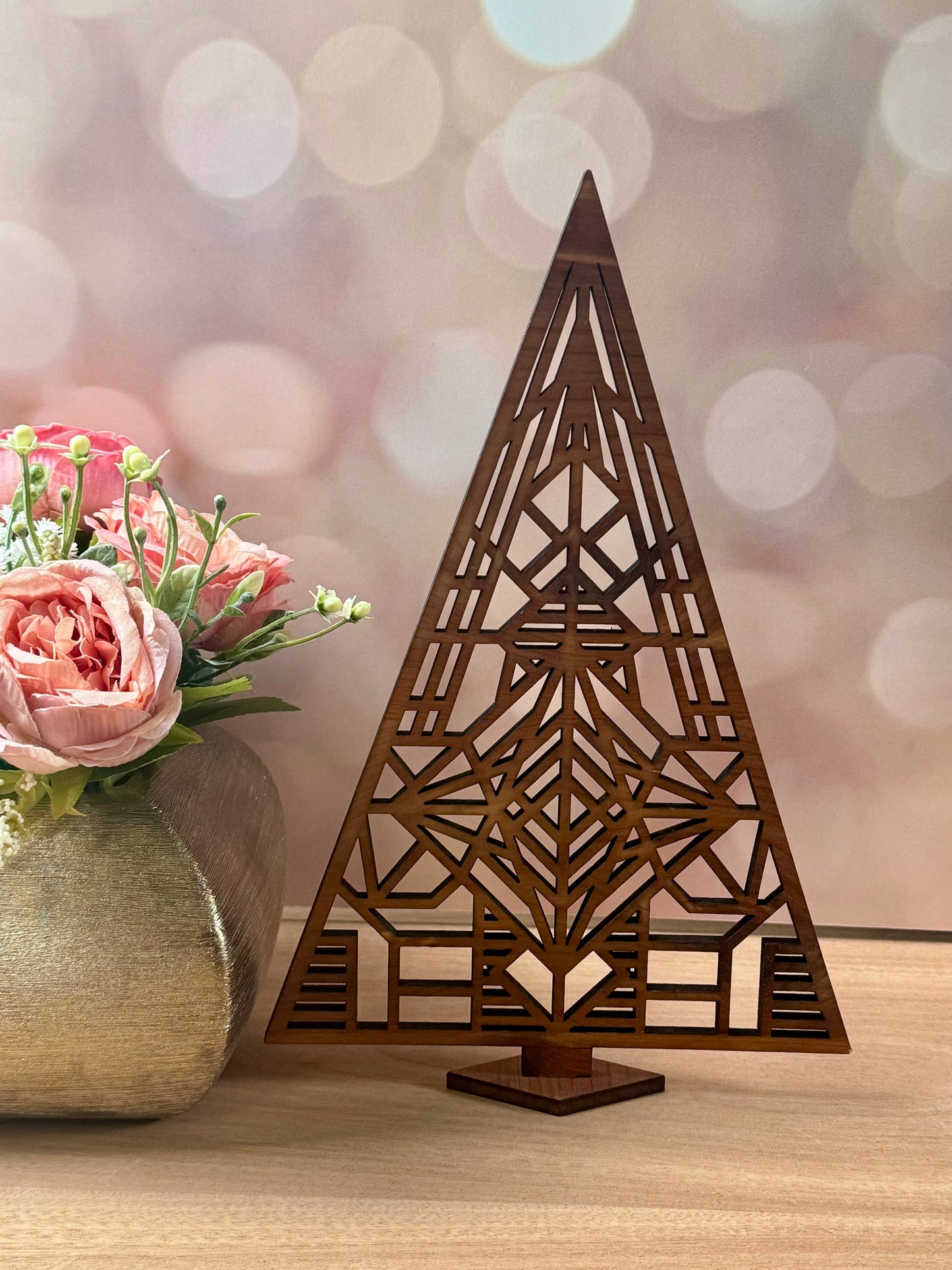 Geometric Wooden Christmas Tree Set