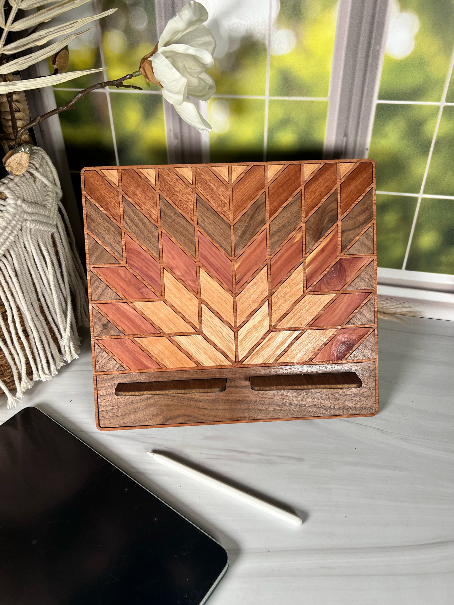 Marquetry Recipie / tablet stand | the perfect gift for your favourite chef to complement their kitchen