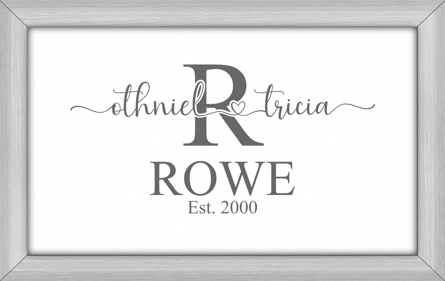 Custom Last Name Monogram Sign - Personalized Family Name Plaque