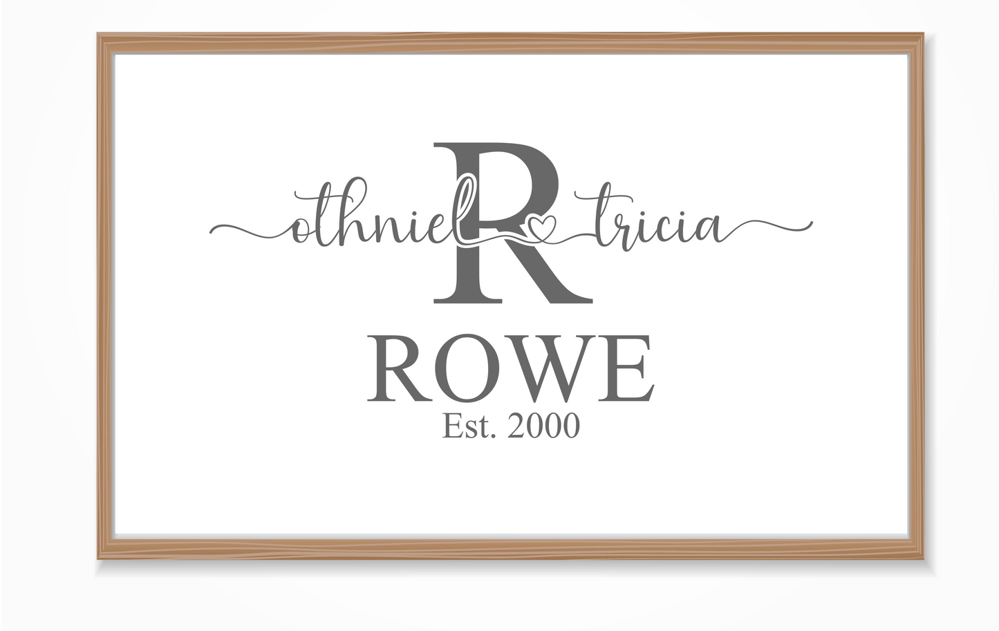 Custom Last Name Monogram Sign - Personalized Family Name Plaque