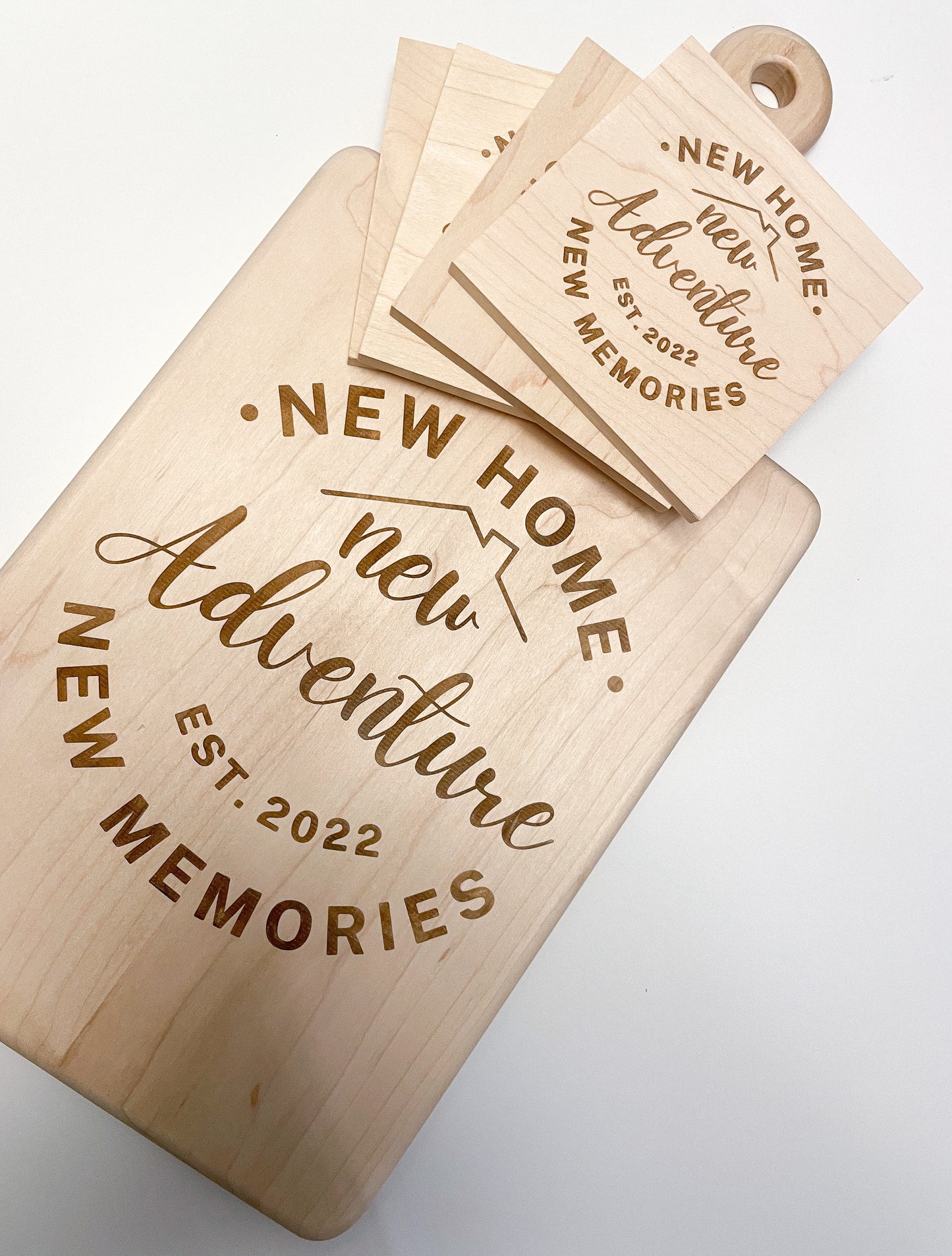 Solid Wood Engraved Maple Charcuterie Board Gift set | Maple - Perfect housewarming, Mother’s Day, Wedding or Retirement gift