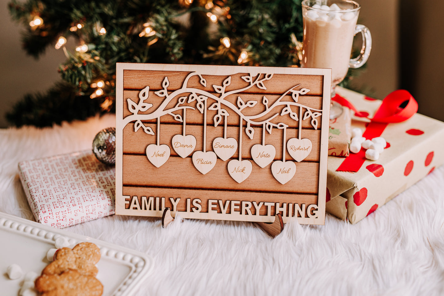 Custom Engraved Hearts Family Tree | Perfect gift for a special family! Custom Family Tree, Personalized Family Tree, 80th Birthday Gift,  Nana Gift, Perfect Christmas Gift,