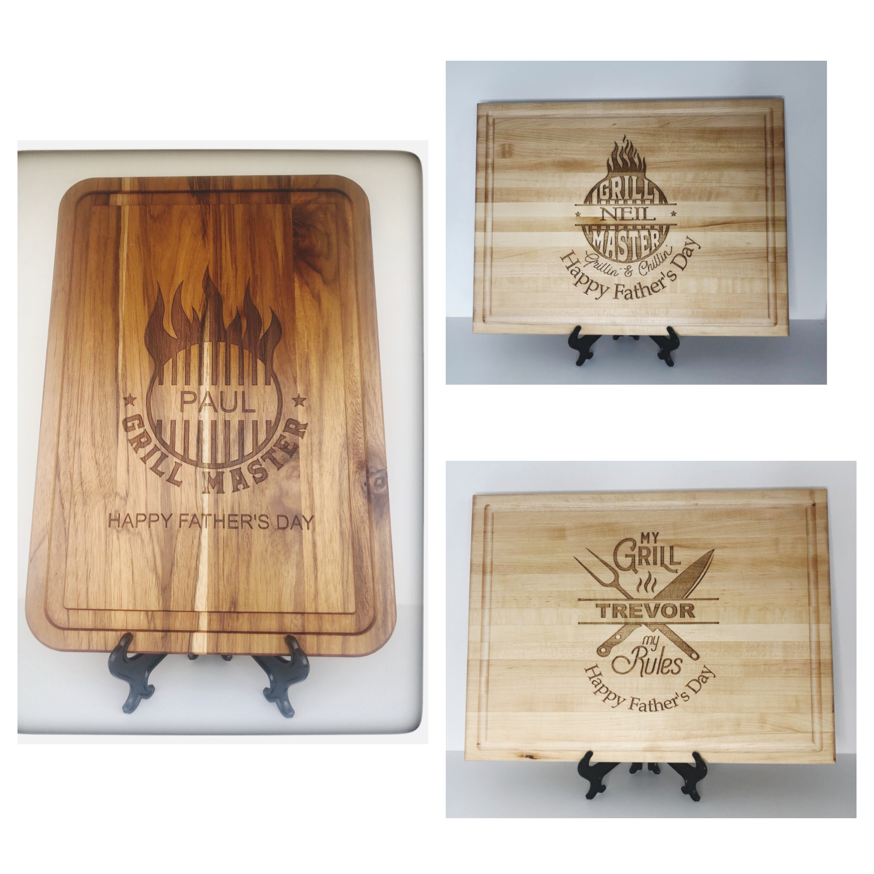 Fathers Day Cutting Board Custom Engraved | Jasons Grill Design
