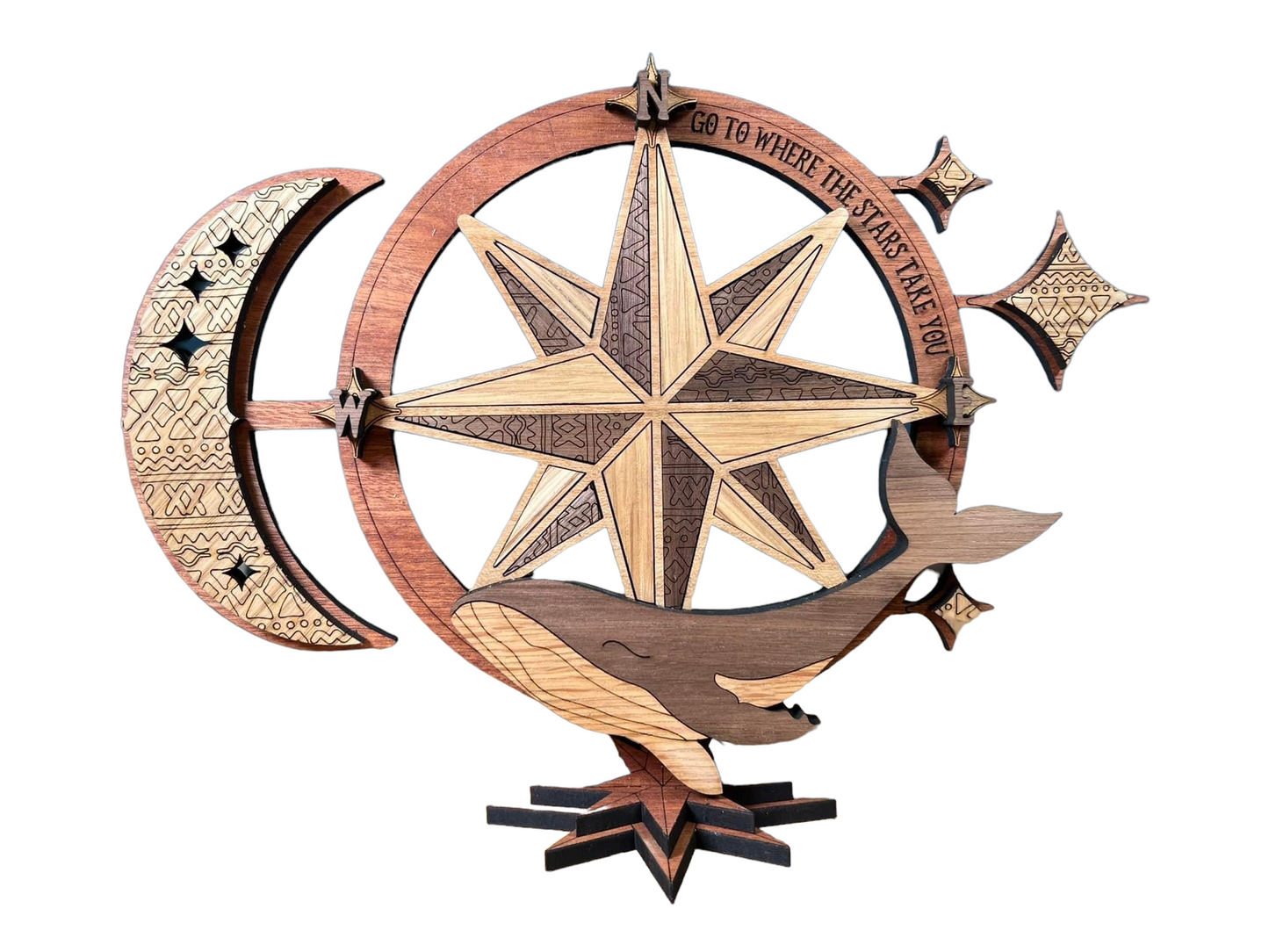 Compass shelf sitter | Go where the stars lead you | Perfect for retirement or a change in season in life