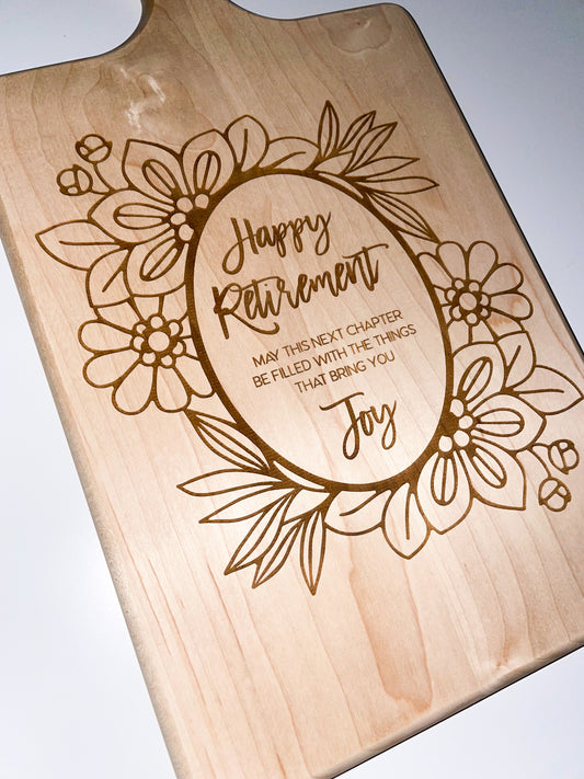 Solid Wood Engraved Maple Charcuterie Board | Maple - Perfect housewarming, wedding or retirement gift