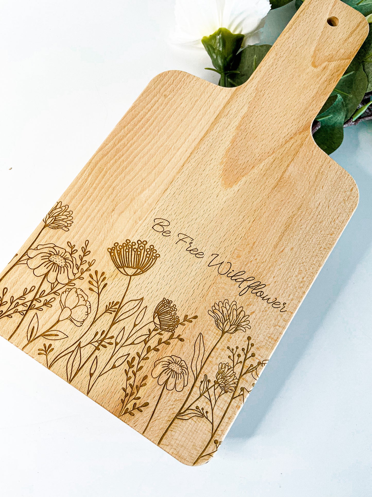 Solid Wood Engraved personal charcuterie board| Beige Wood | Perfect Christmas gift