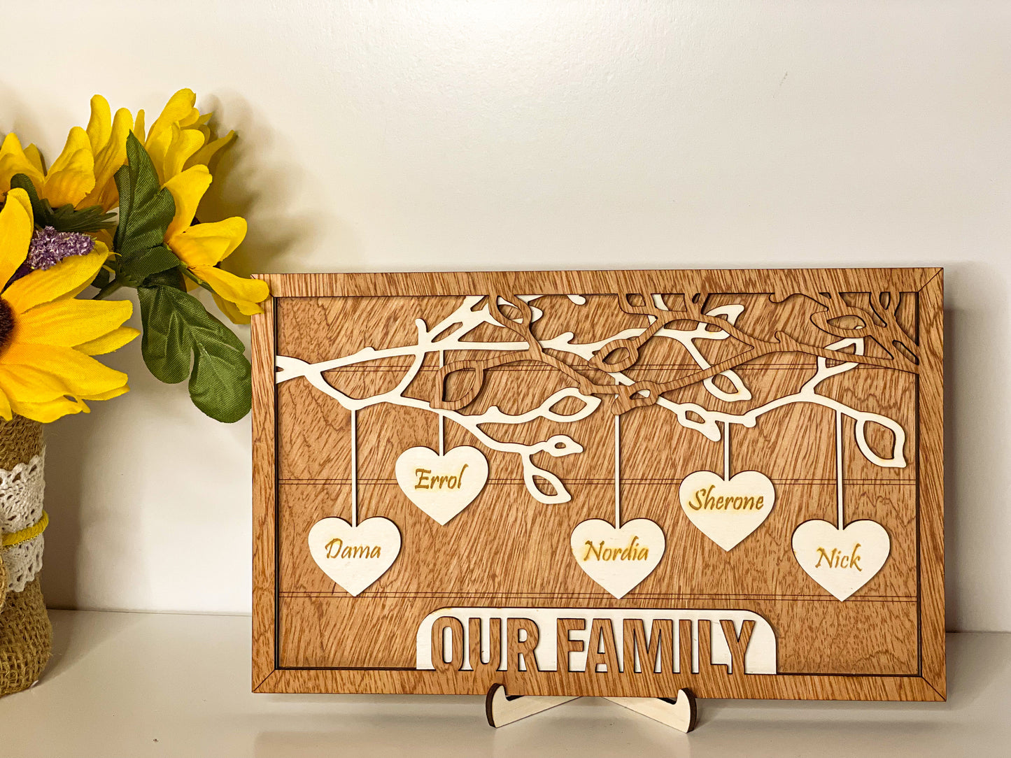 Custom Engraved Hearts Family Tree | Perfect gift for a special family! Custom Family Tree, Personalized Family Tree, 80th Birthday Gift,  Nana Gift, Perfect Christmas Gift,